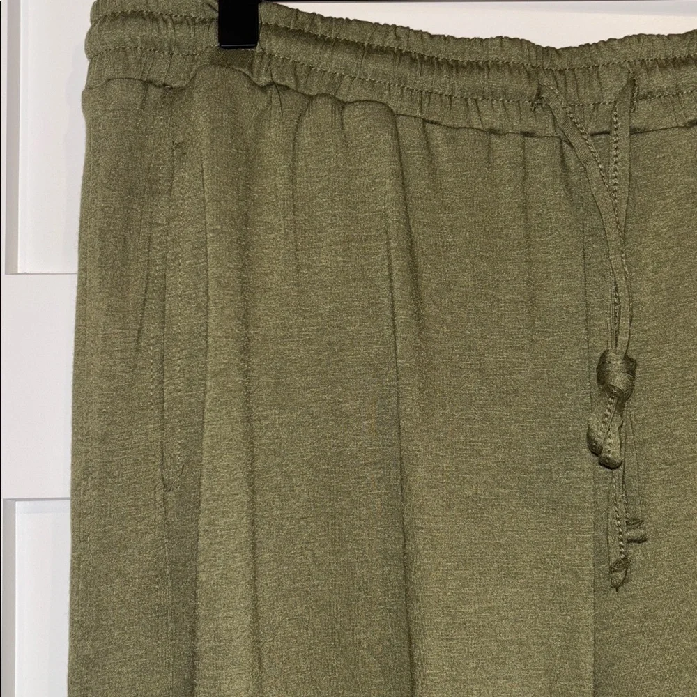 Wide Leg Olive Green Yoga Lounge Pants